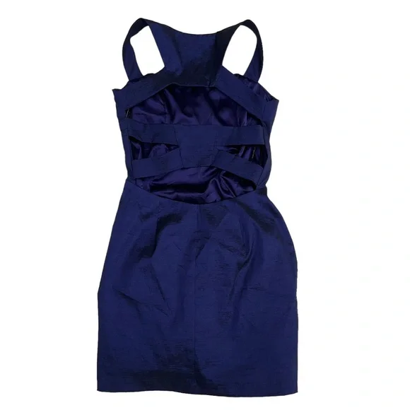 Jessica McClintock Iridescent Body-Con Mini Dress Purple Blue Cocktail F… - Picture 6 of 16
